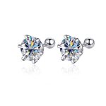 0.5ct Moissanite diamond stud earrings in 925 silver plated setting