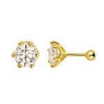 Moissanite Screw Stud Earrings – Diamond-Equivalent Sparkle, Unisex 925 Silver, 18K Plated