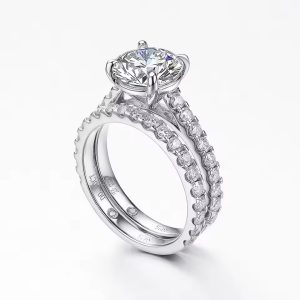 💍 Exclusive 2-Ring Moissanite Bridal Set – D Color Diamond | 18K Gold Plated | Size 6 Only ✨