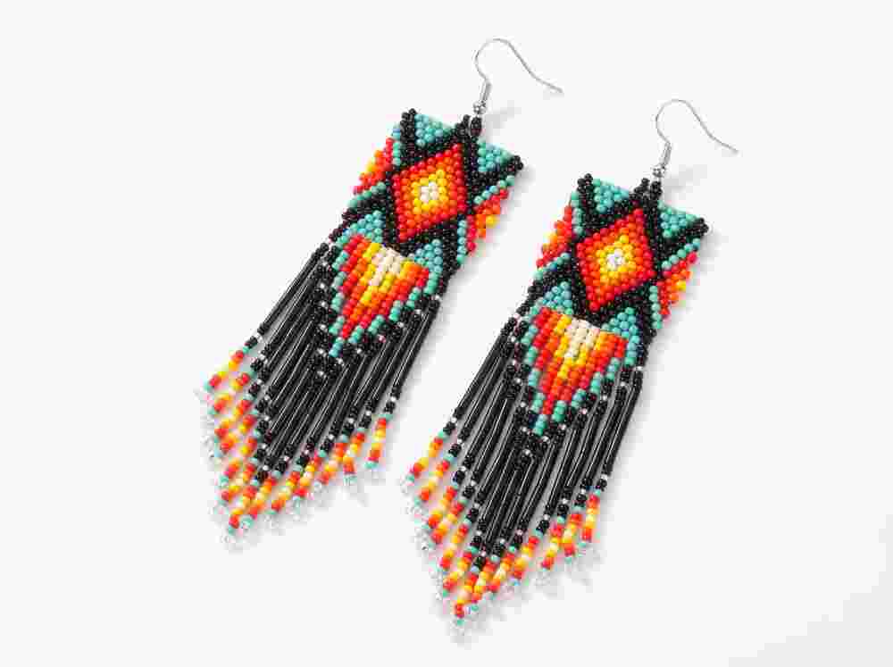 Sunset Star Beaded Choker & Fringe Earrings Set - Image 4